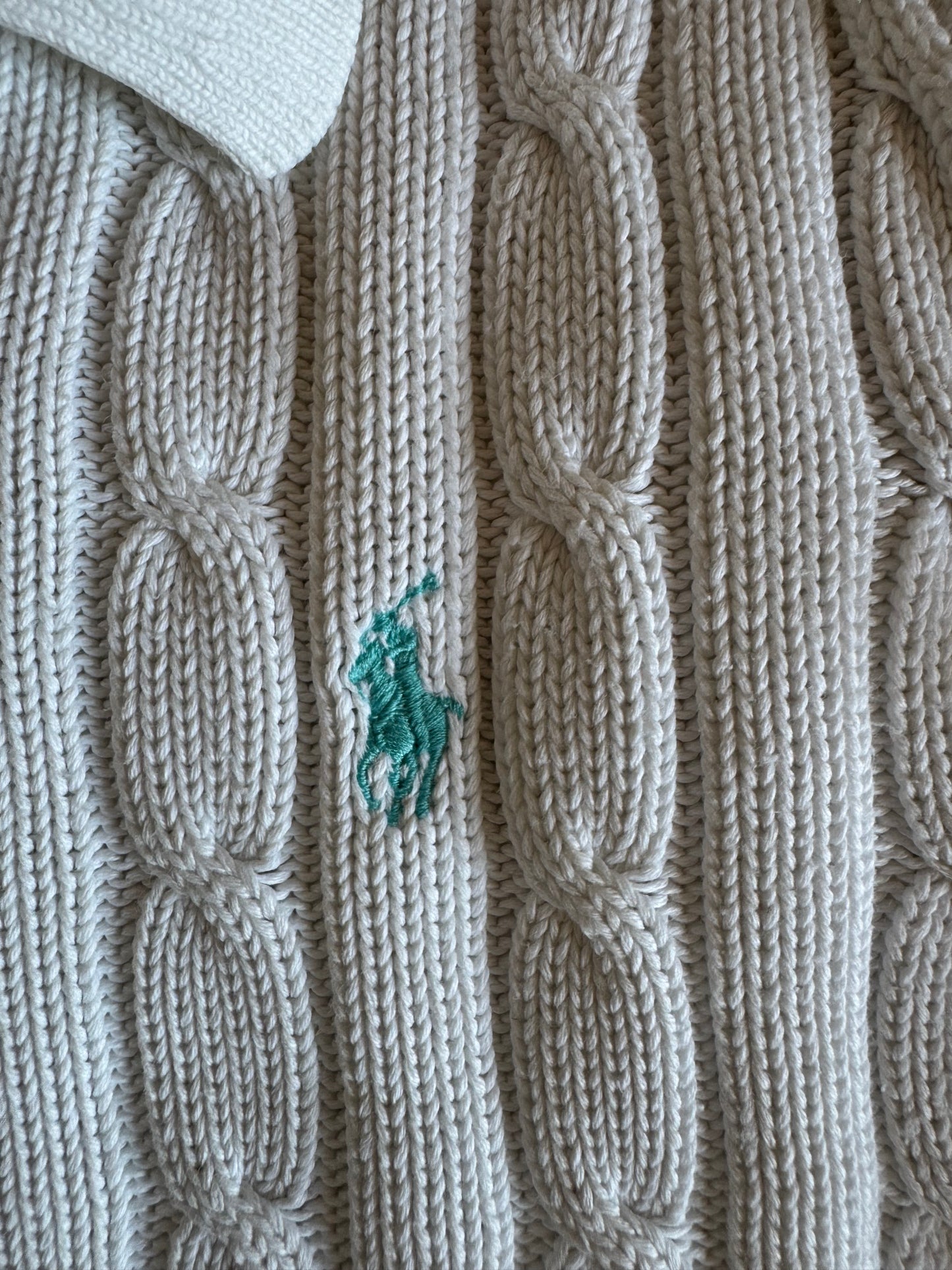 Polo torsadé blanc Ralph Lauren - S