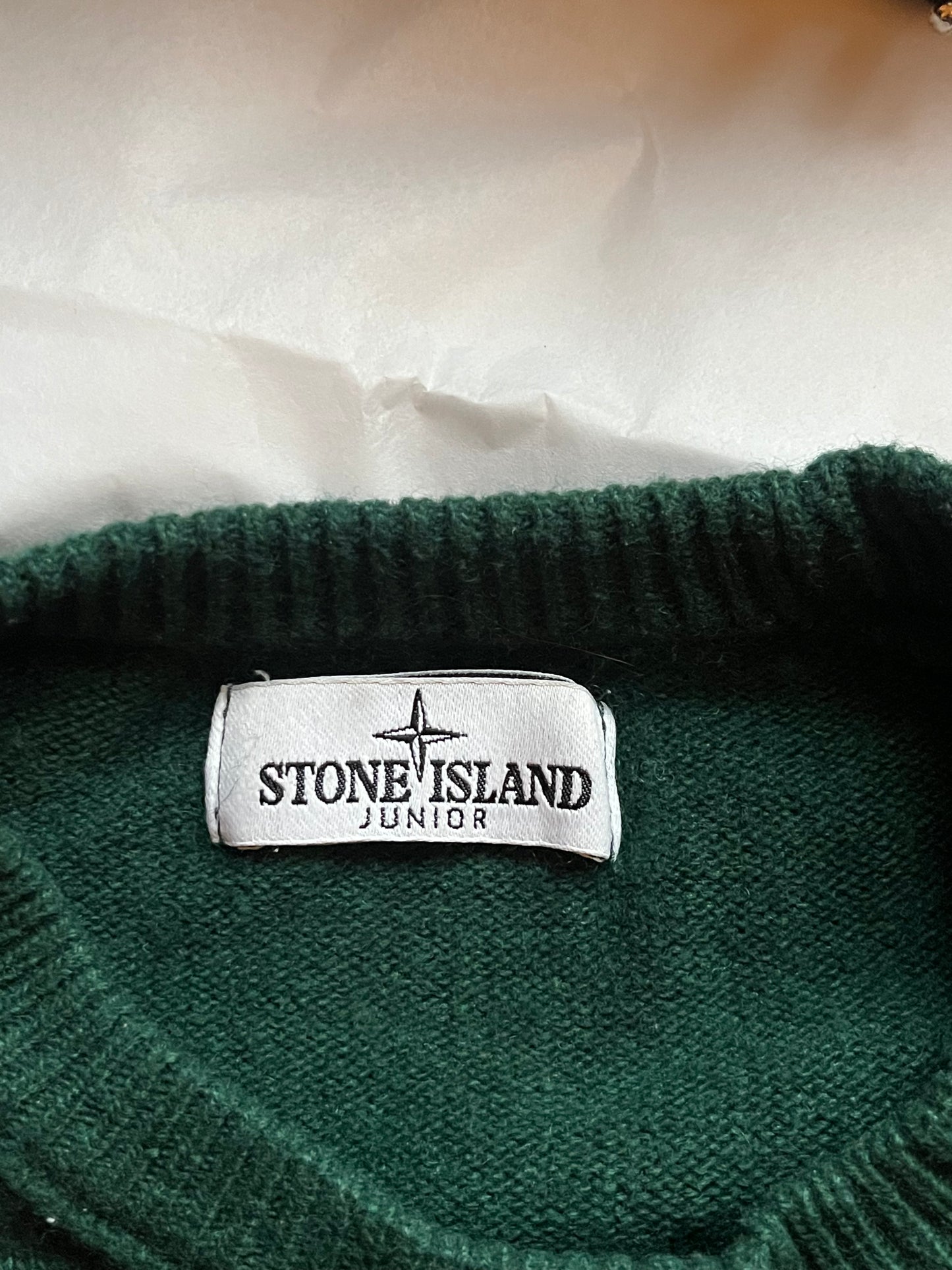 Pull vert sapin en laine Stone Island - S