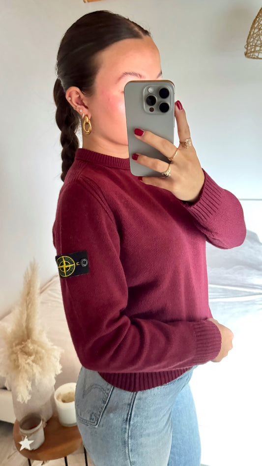 Pull laine & cachemire bordeaux Stone Island - S