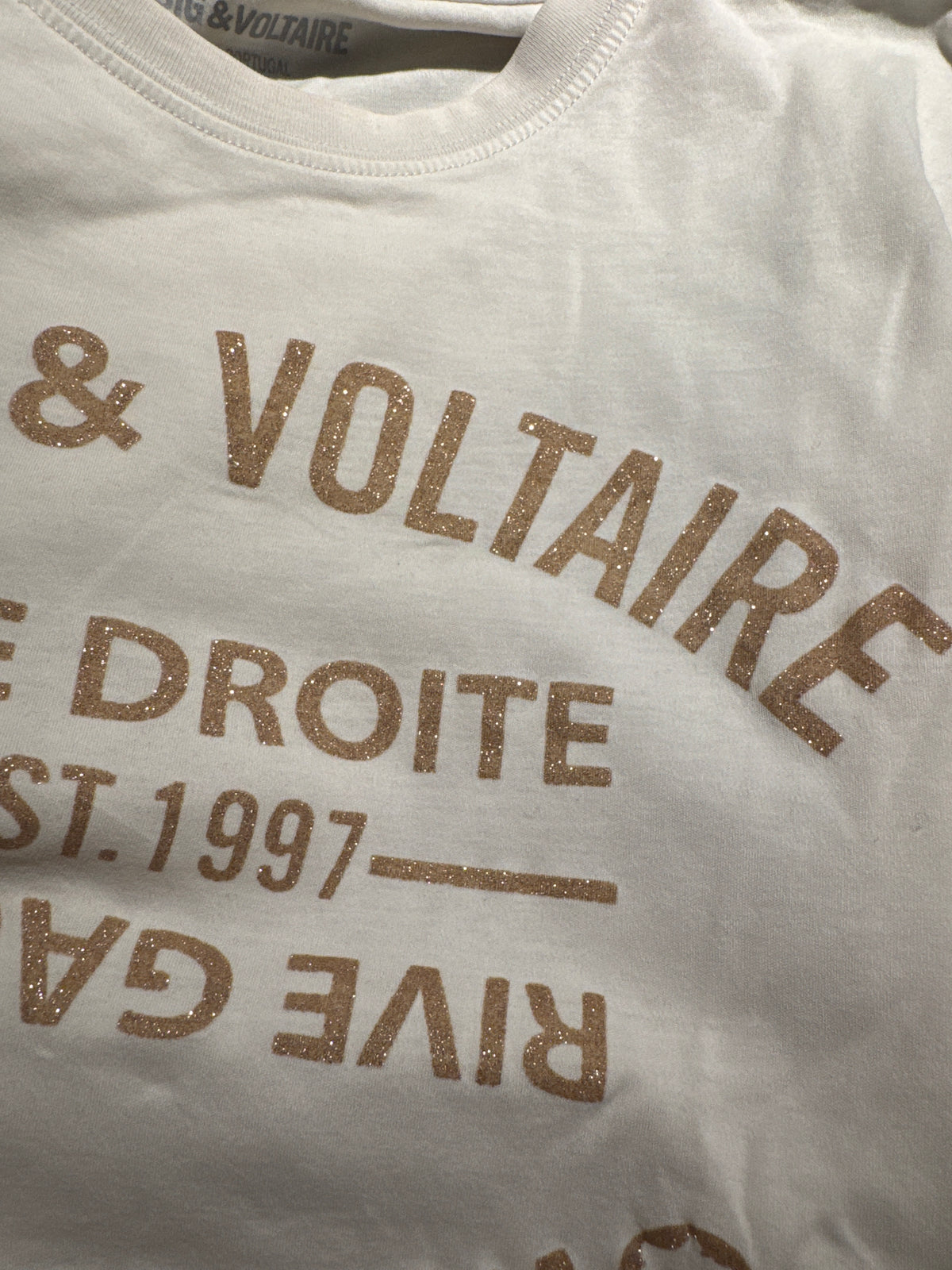 T-shirt blanc et doré Zadig & Voltaire - S
