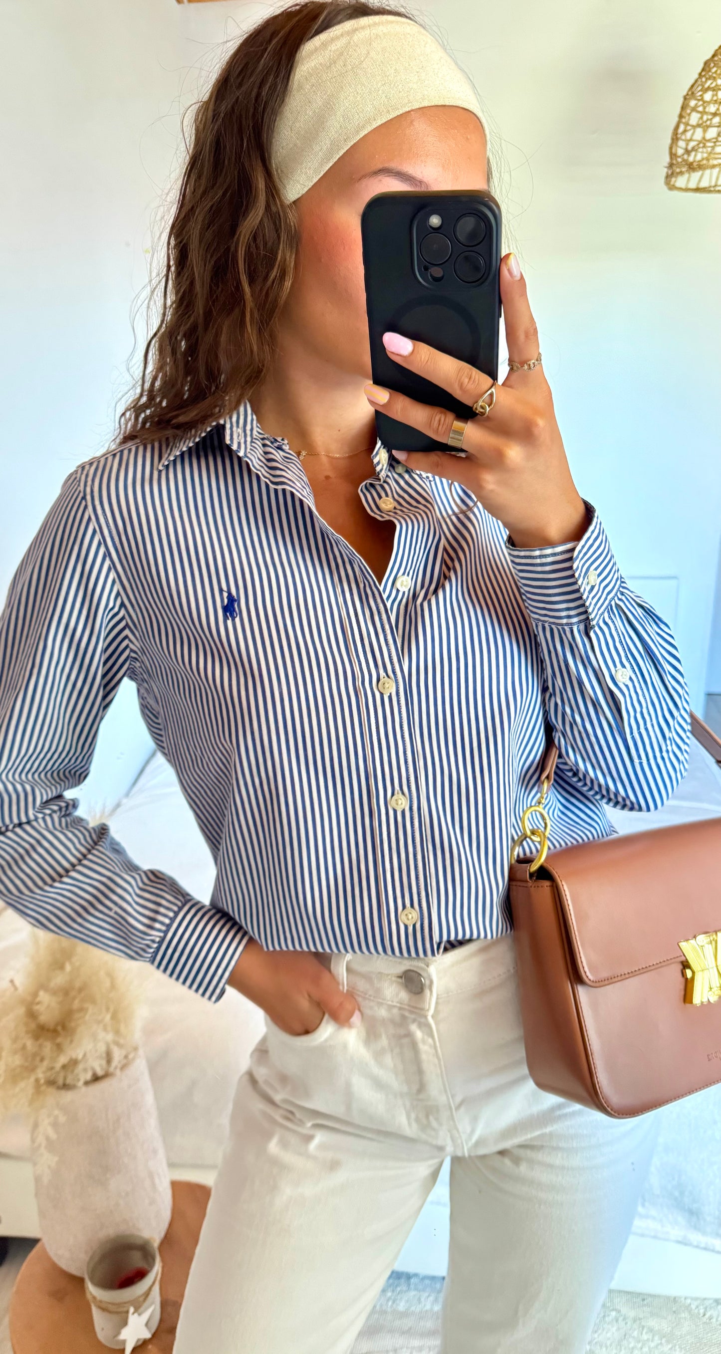 Chemise rayée bleue Ralph Lauren - XS