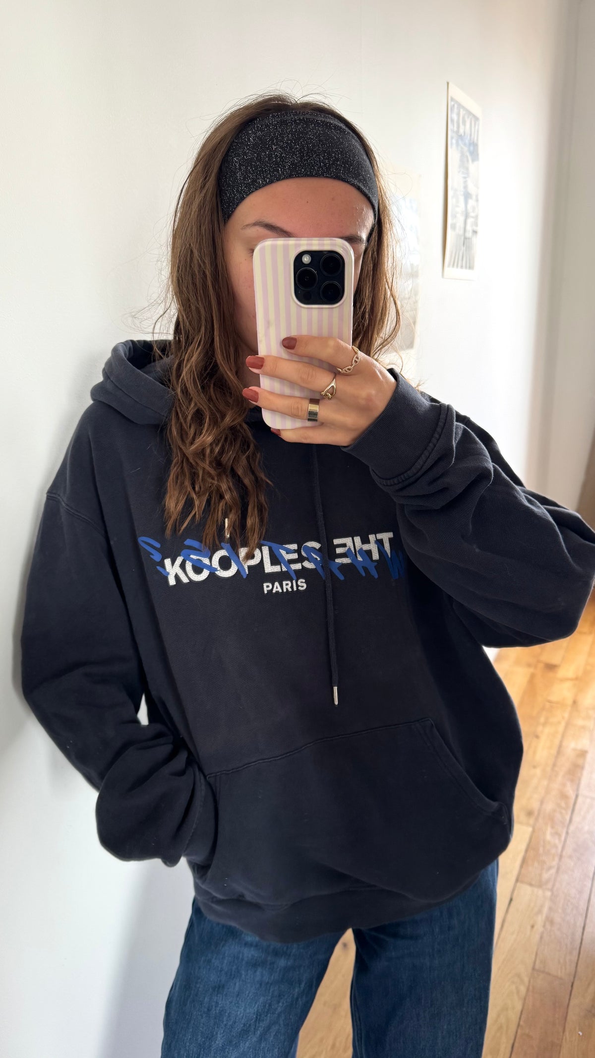 Sweat à capuche noir The Kooples - L