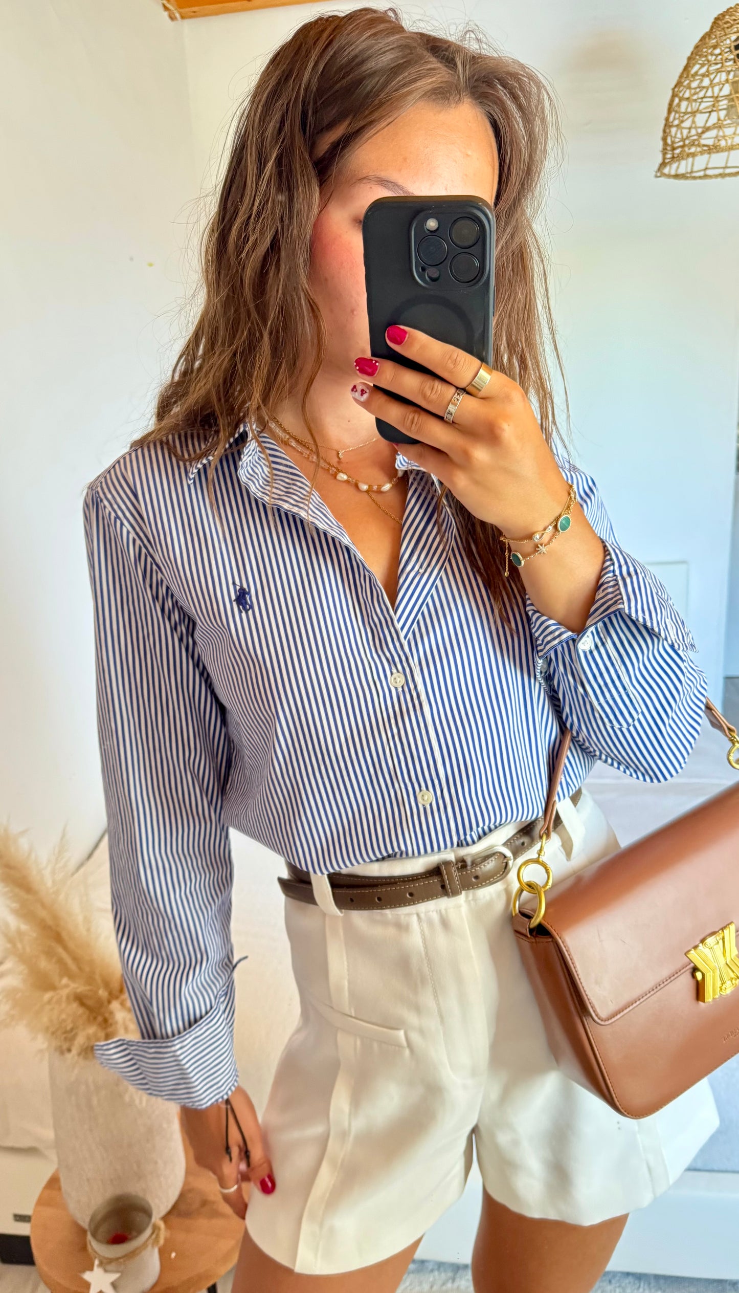 Chemise rayée bleue Ralph Lauren - S