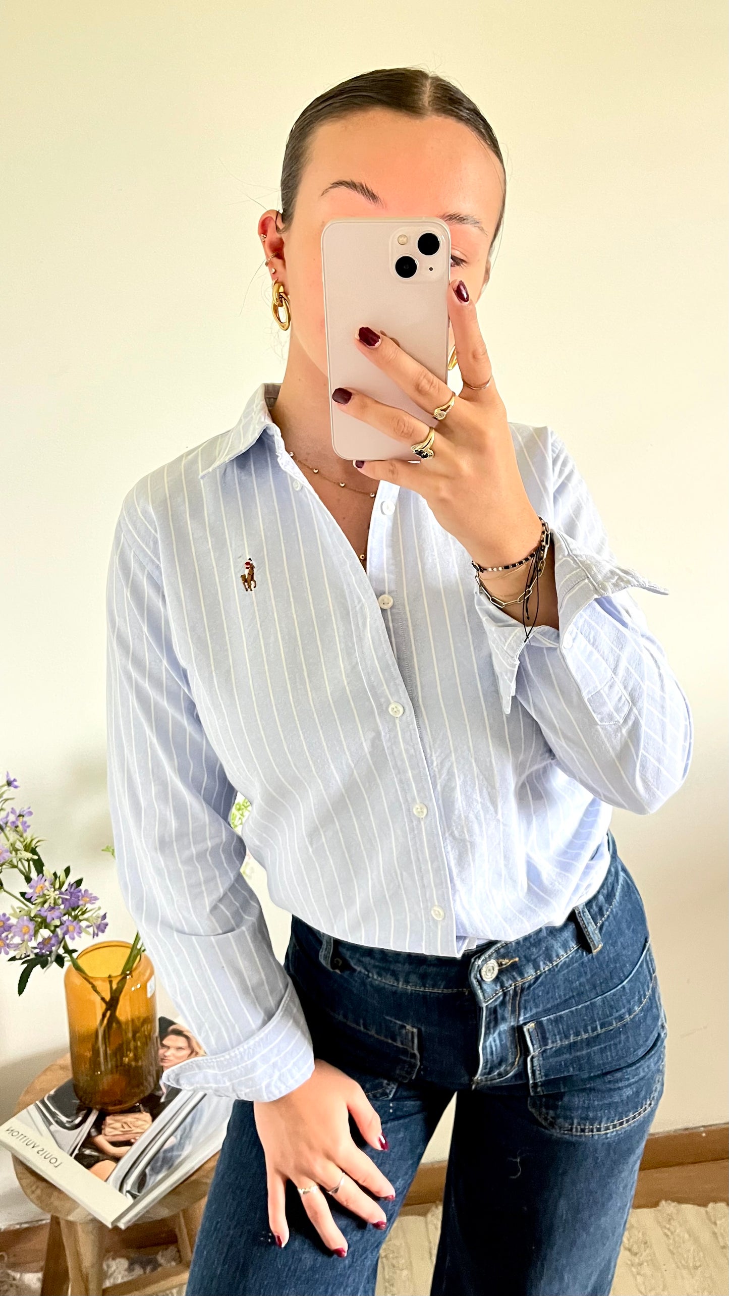 Chemise bleu rayée Ralph Lauren - S