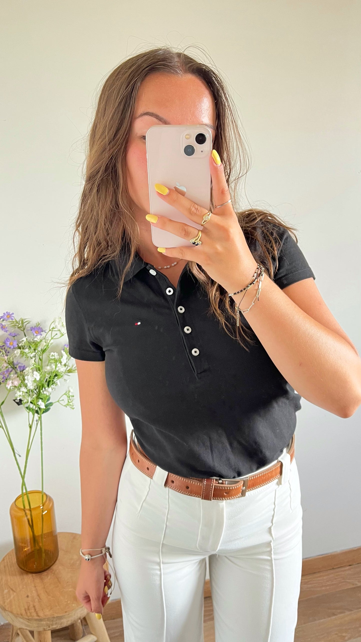 Polo noir Tommy Hilfiger - S